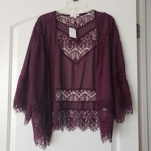 Purple lace cardigan